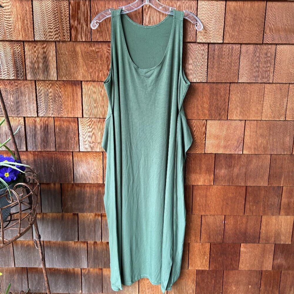 FREE LABEL Green Sleeveless Knit Tank Dress in Women's X-Large - Picture 2 of 8